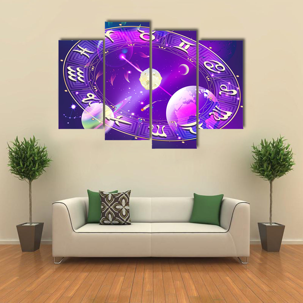 The Trending Horoscope Circle To Tell Your Future Multi Panel Canvas Wall Art