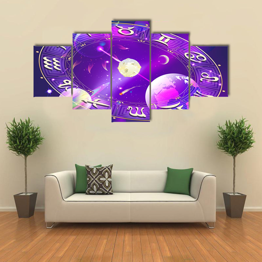 The Trending Horoscope Circle To Tell Your Future Multi Panel Canvas Wall Art