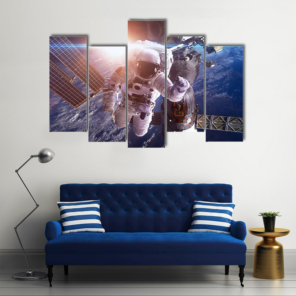 When You Have A Technical Astronaut To Fix The Issue With Satellite On The Board Multi Panel Canvas Wall Art