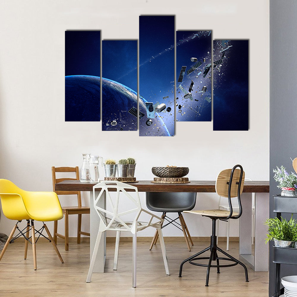 The Space Pollution In The Suburb Multi Panel Canvas Wall Art