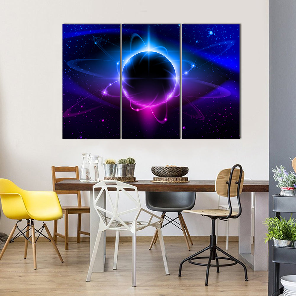 The Ravishing Blue Nebula In The Space Multi Panel Canvas Wall Art