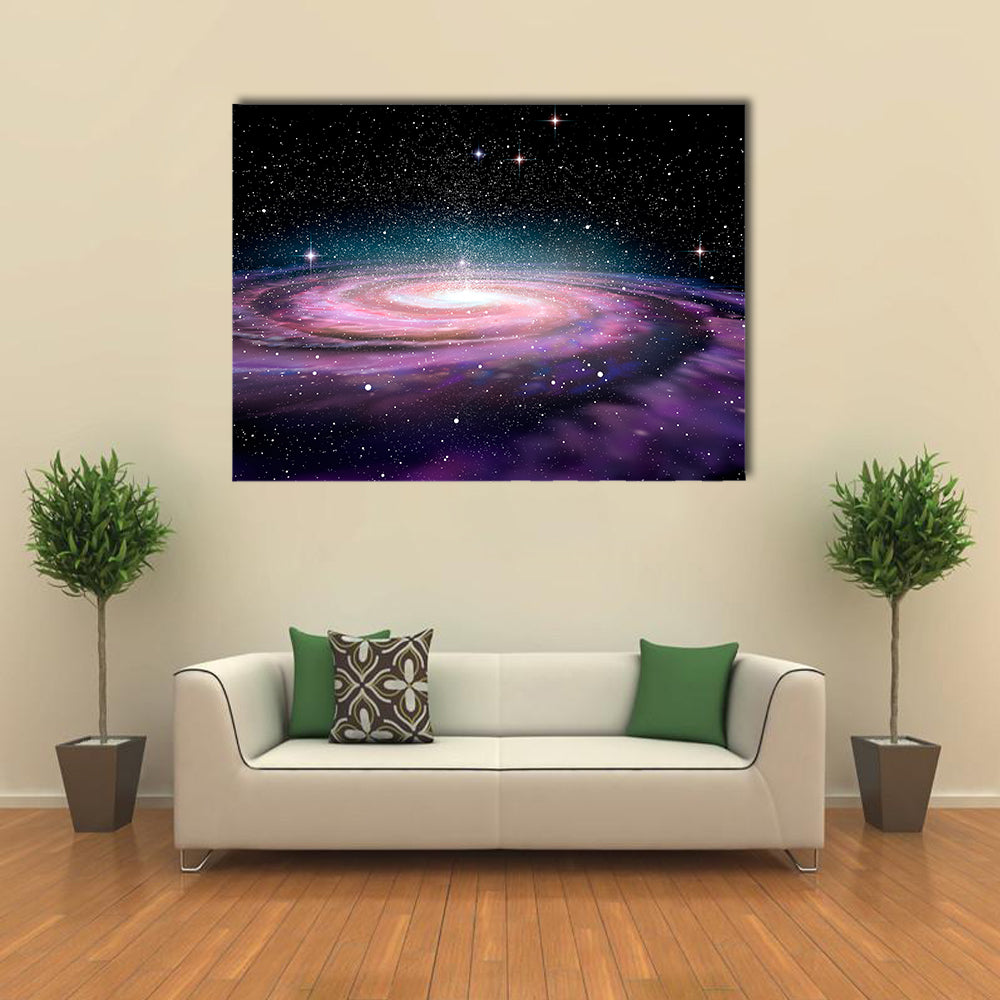 3D Illustration Of A Deep Galaxy In The Space Multi Panel Canvas Wall Art
