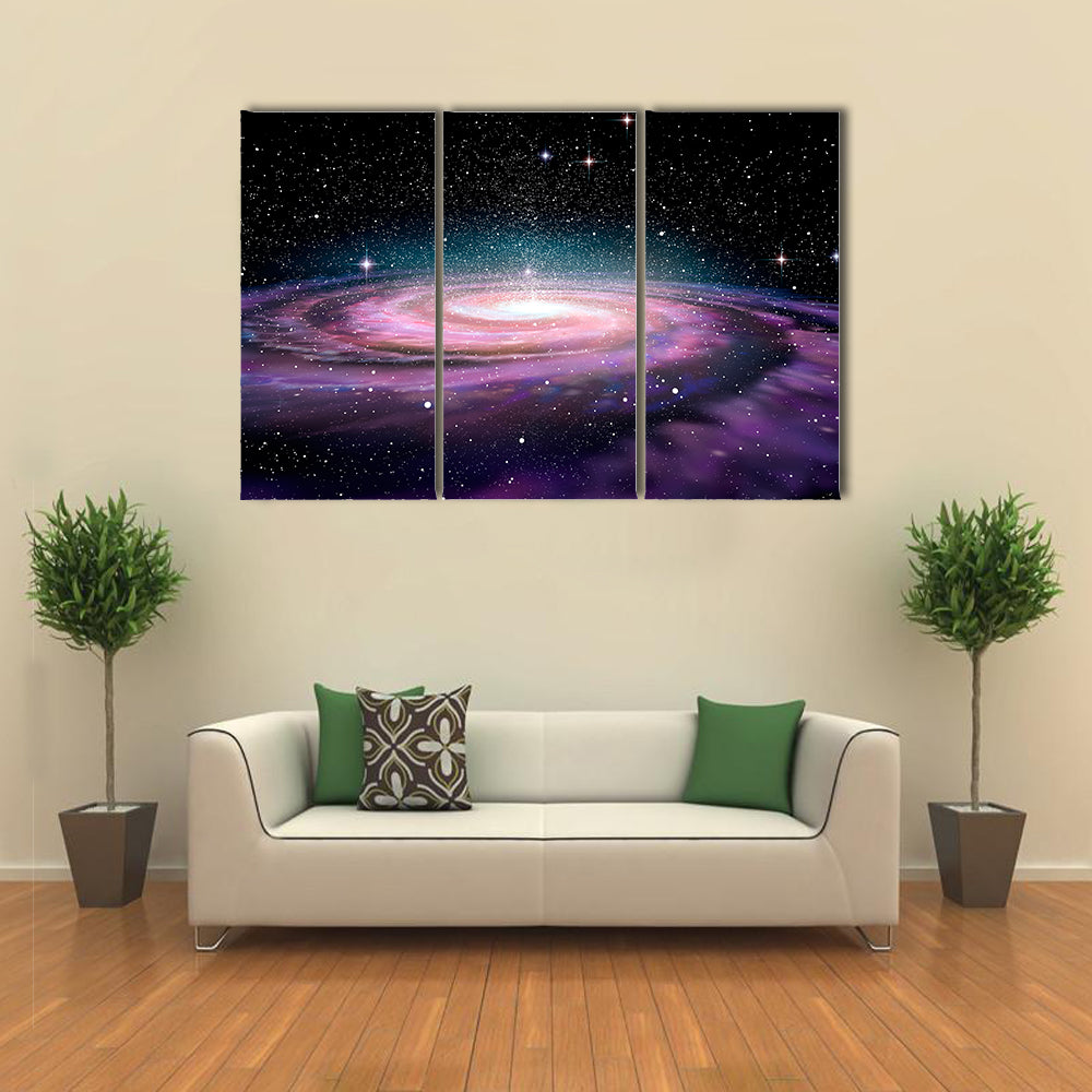 3D Illustration Of A Deep Galaxy In The Space Multi Panel Canvas Wall Art