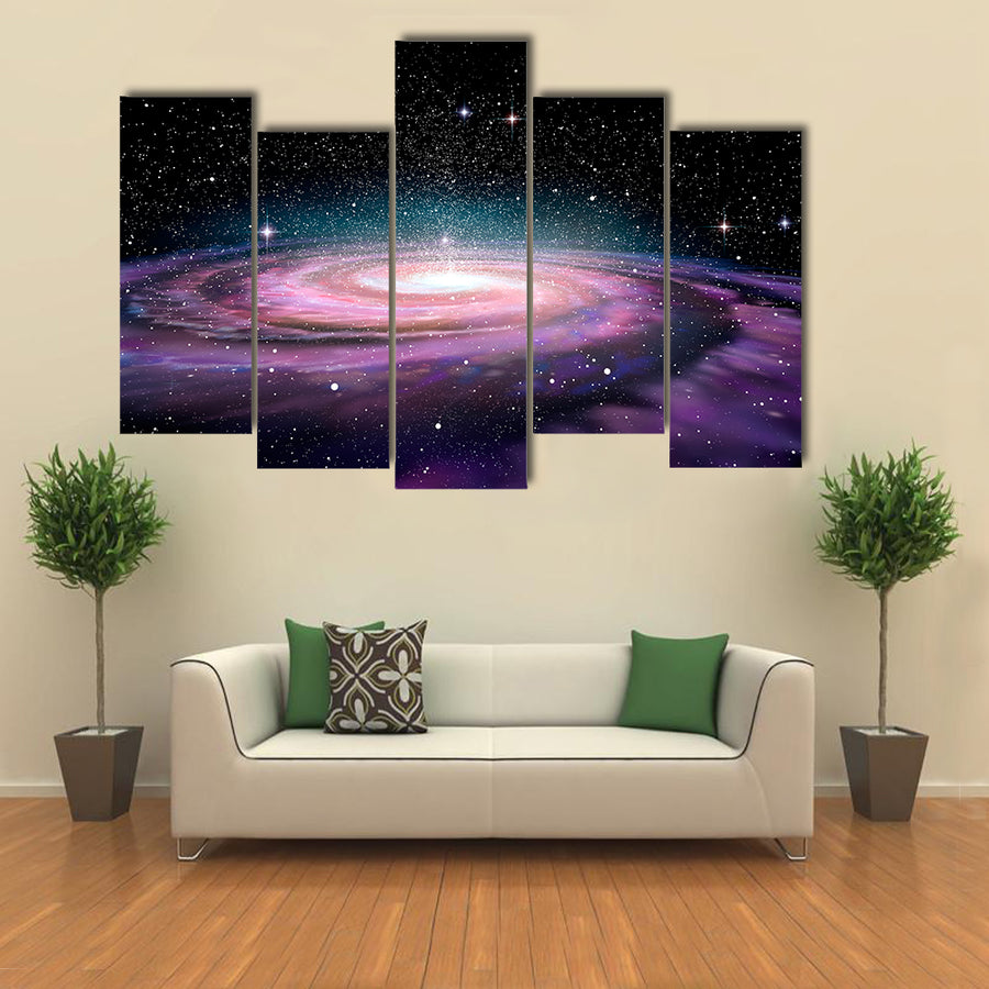 3D Illustration Of A Deep Galaxy In The Space Multi Panel Canvas Wall Art