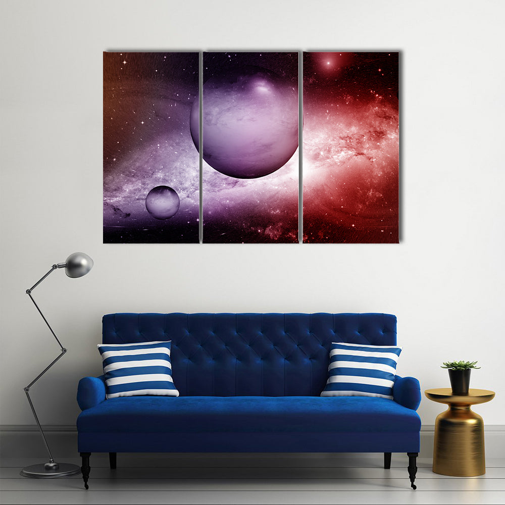 When Stars Dust And Nebula Makes A Combo In Far Galaxy Multi Panel Canvas Wall Art