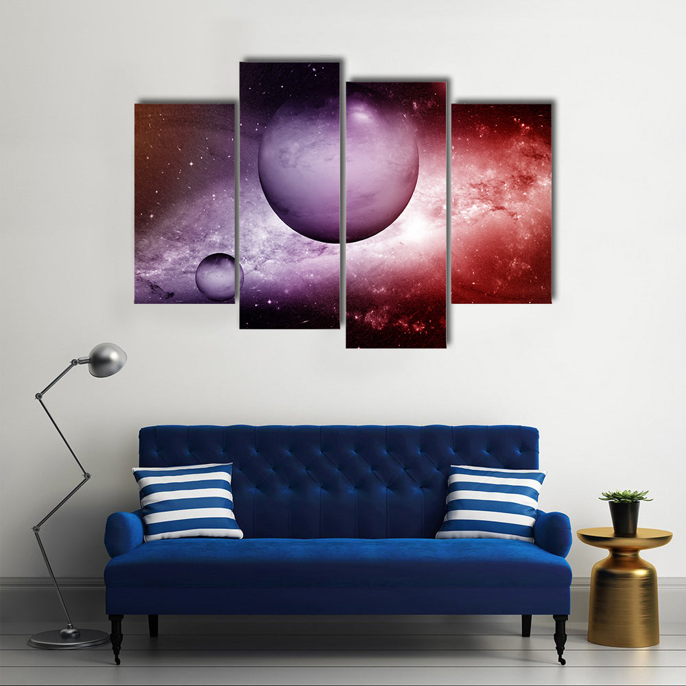 When Stars Dust And Nebula Makes A Combo In Far Galaxy Multi Panel Canvas Wall Art