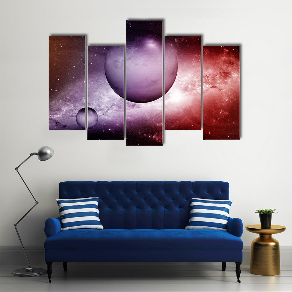 When Stars Dust And Nebula Makes A Combo In Far Galaxy Multi Panel Canvas Wall Art