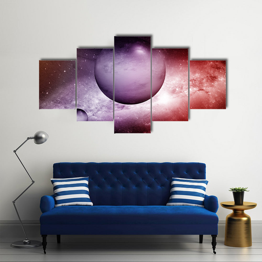 When Stars Dust And Nebula Makes A Combo In Far Galaxy Multi Panel Canvas Wall Art