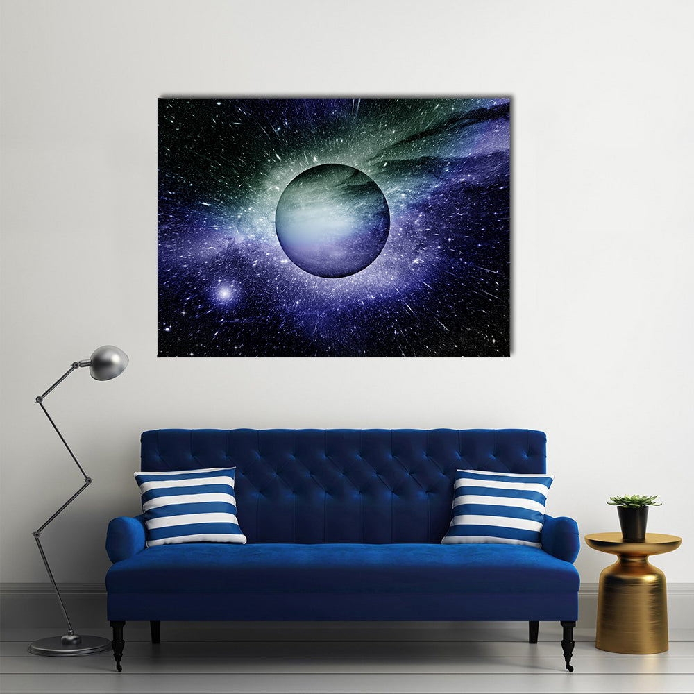 Nebula, Planet And Star Dust All Makes Up The Galaxy Multi Panel Canvas Wall Art