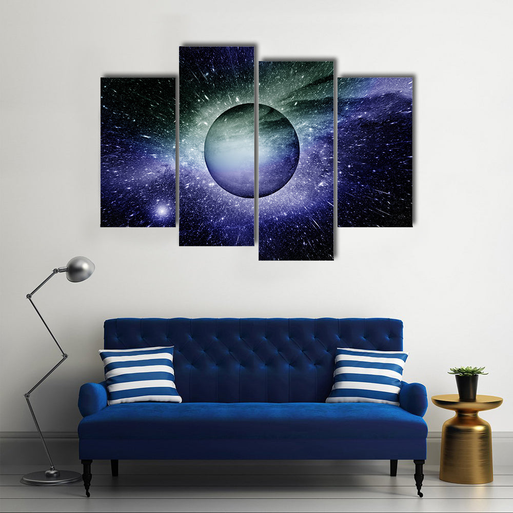 Nebula, Planet And Star Dust All Makes Up The Galaxy Multi Panel Canvas Wall Art