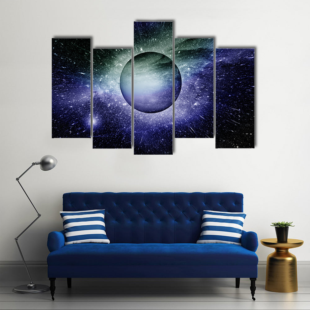 Nebula, Planet And Star Dust All Makes Up The Galaxy Multi Panel Canvas Wall Art