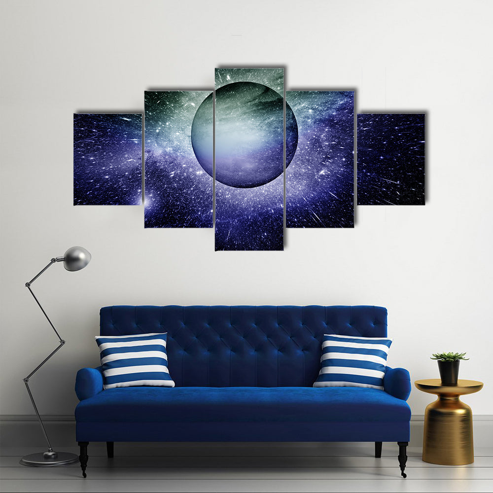 Nebula, Planet And Star Dust All Makes Up The Galaxy Multi Panel Canvas Wall Art