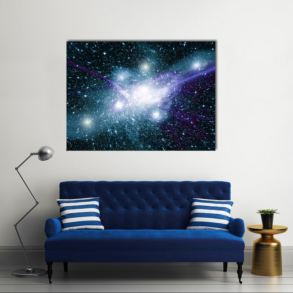 When Galaxy Stocks Its Own Stars In Space Multi Panel Canvas Wall Art