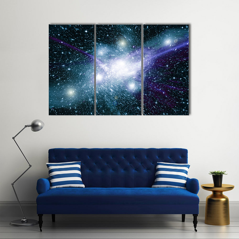 When Galaxy Stocks Its Own Stars In Space Multi Panel Canvas Wall Art