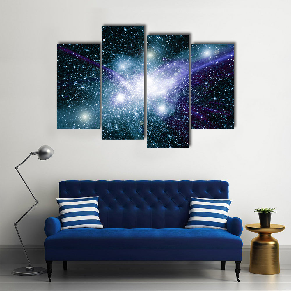When Galaxy Stocks Its Own Stars In Space Multi Panel Canvas Wall Art