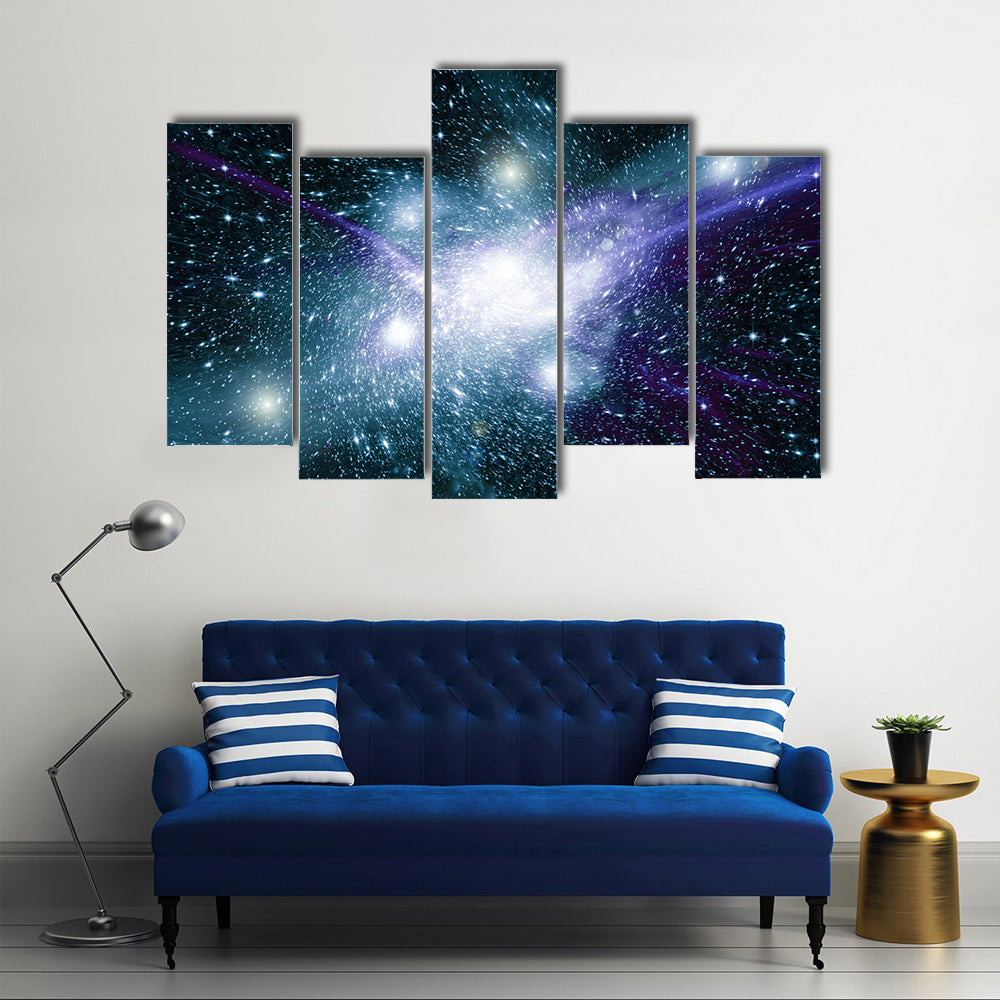 When Galaxy Stocks Its Own Stars In Space Multi Panel Canvas Wall Art