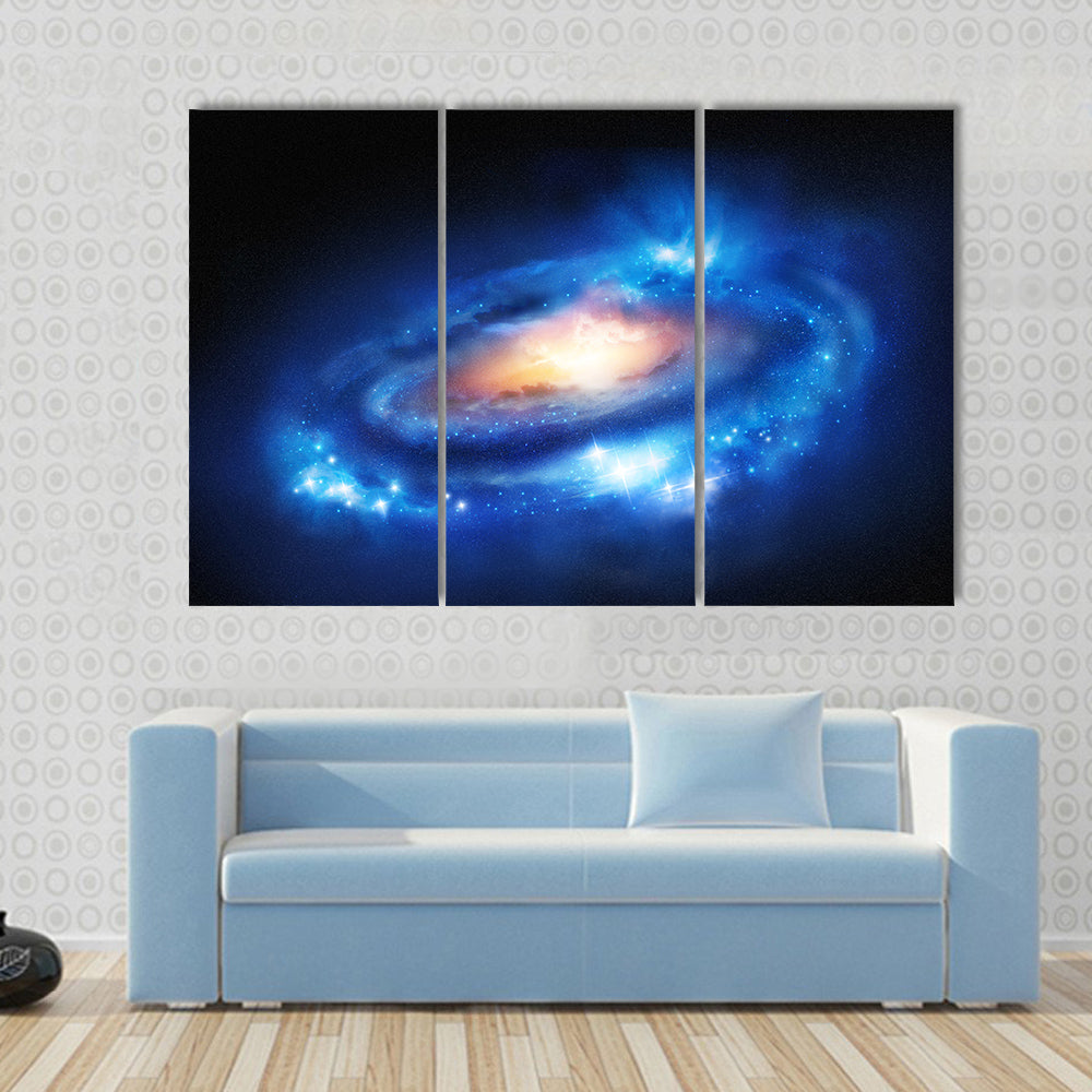 A Super Massive Galaxy In Outer Space Multi Panel Canvas Wall Art
