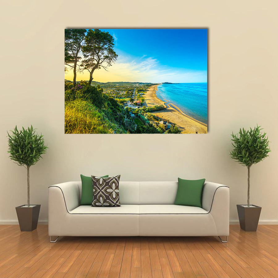 Vieste and Pizzomunno beach view Gargano peninsula Multi Panel Canvas Wall Art
