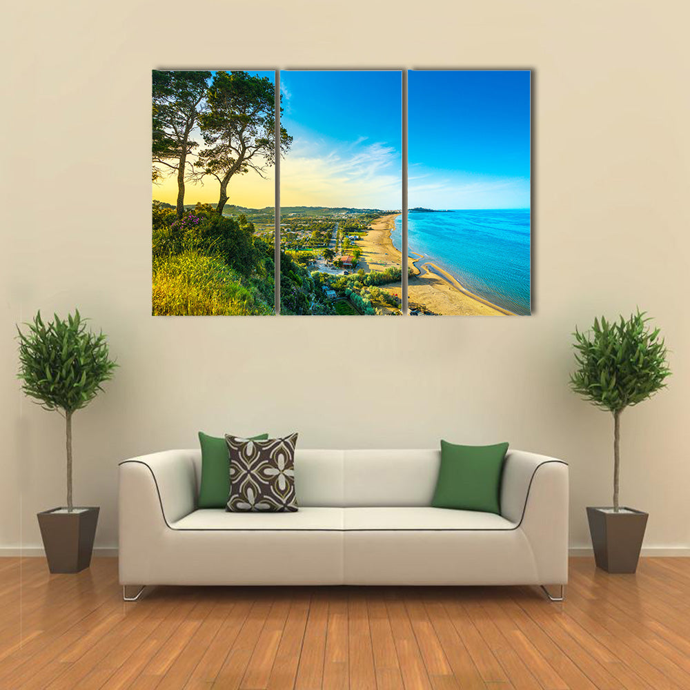 Vieste and Pizzomunno beach view Gargano peninsula Multi Panel Canvas Wall Art