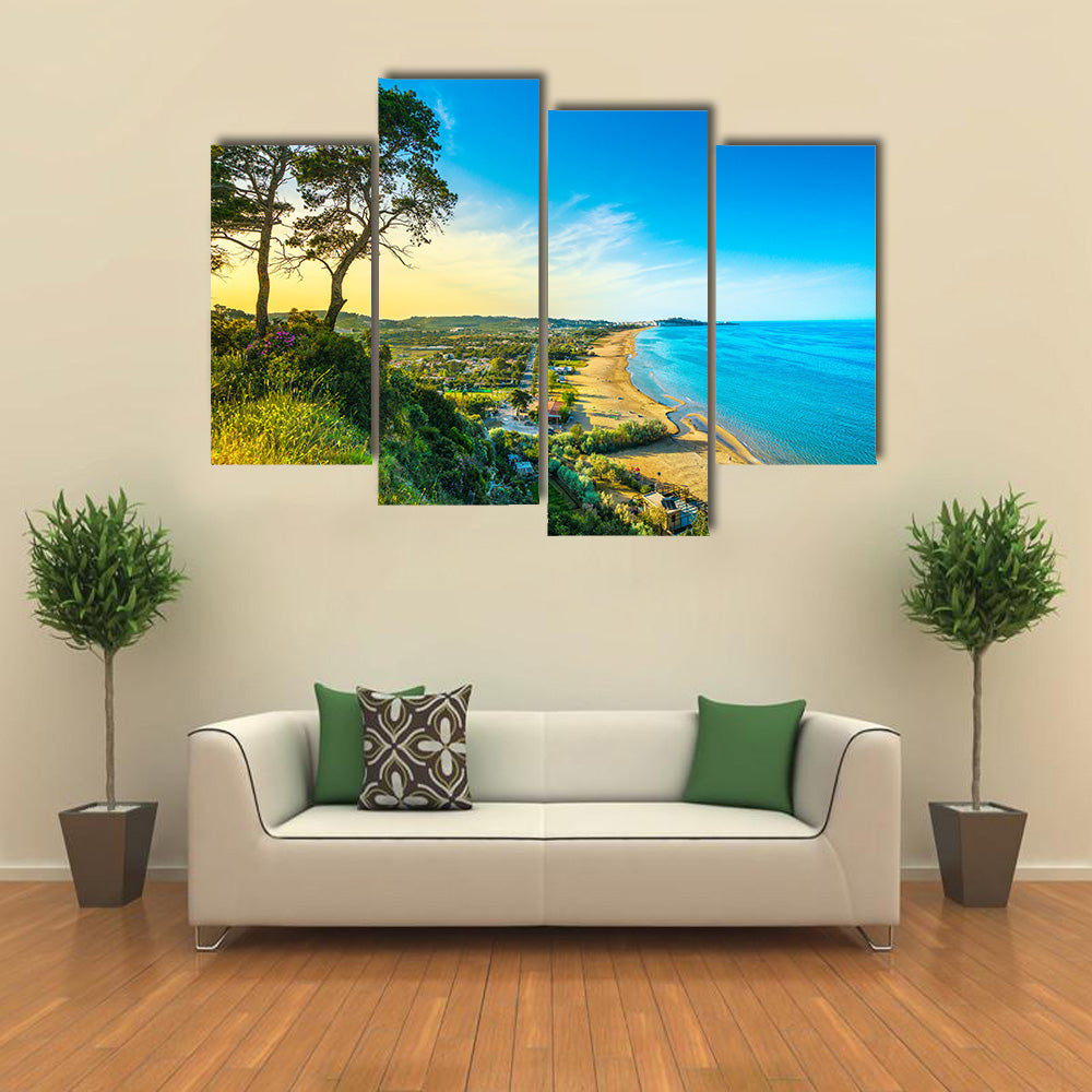 Vieste and Pizzomunno beach view Gargano peninsula Multi Panel Canvas Wall Art