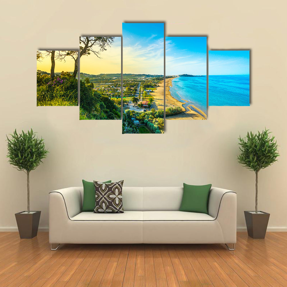 Vieste and Pizzomunno beach view Gargano peninsula Multi Panel Canvas Wall Art