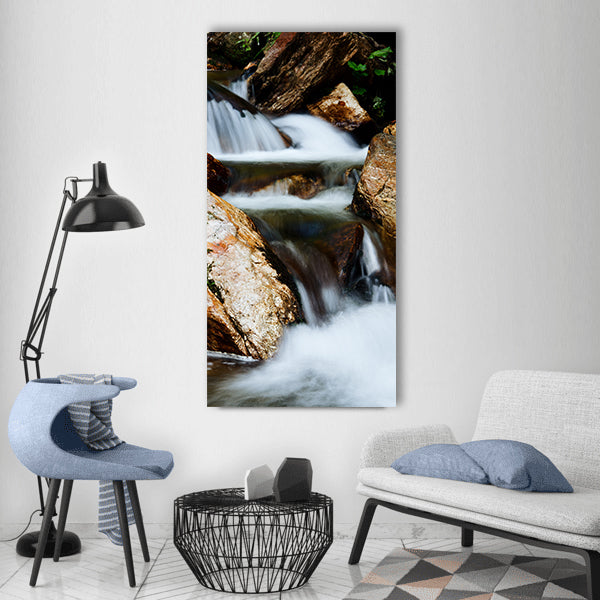 Abstract blur blurred cascade fall Vertical Canvas Wall Art
