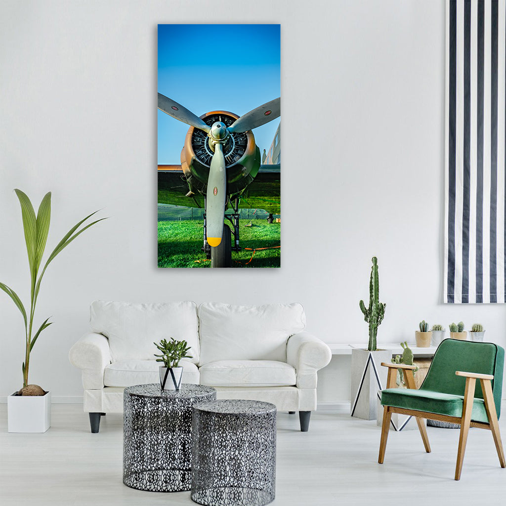 aircraft ww2 old vintage flight Vertical Canvas Wall Art