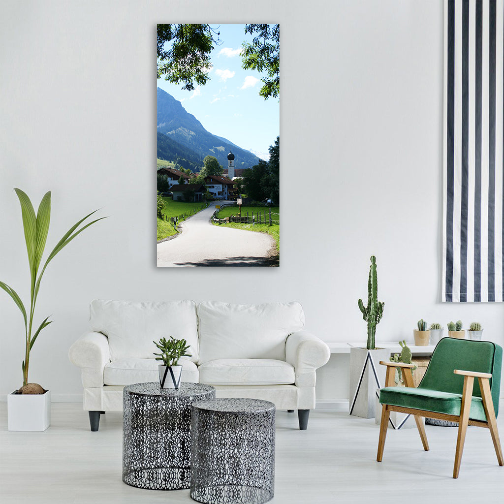 allgäu schöllang village alpine Vertical Canvas Wall Art