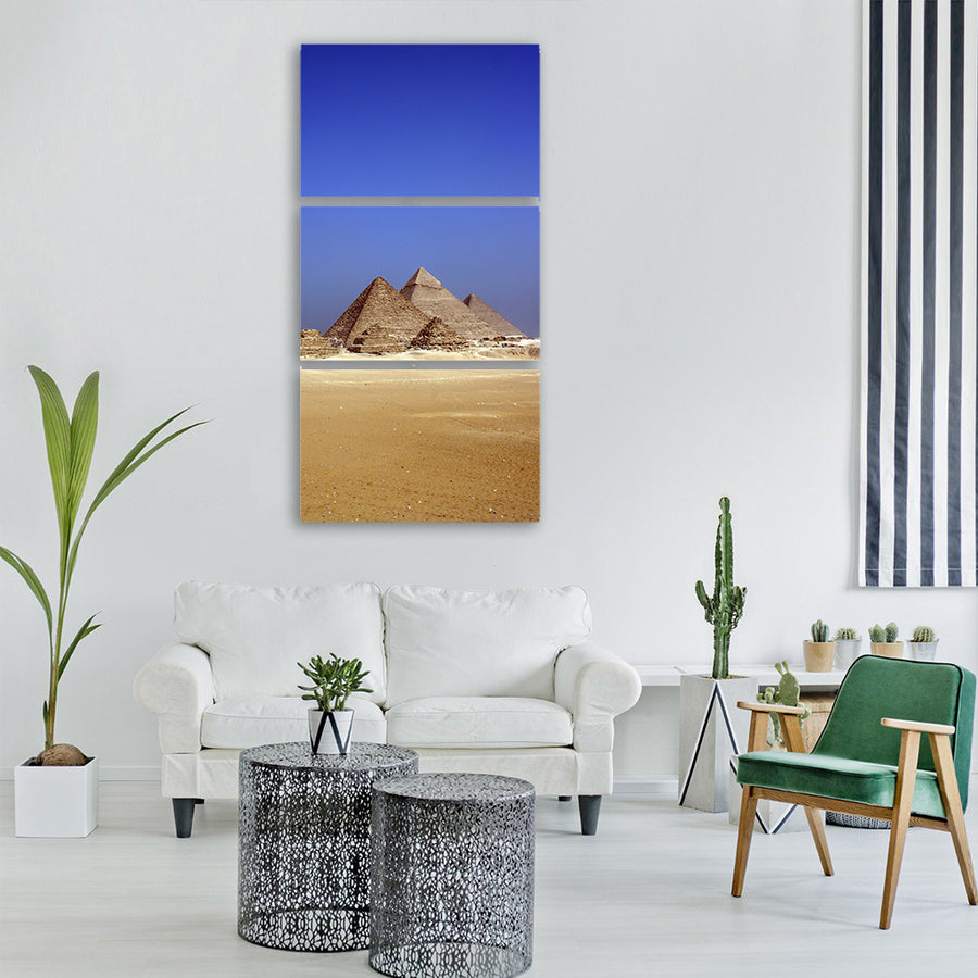 alone camel desert egypt person Vertical Canvas Wall Art