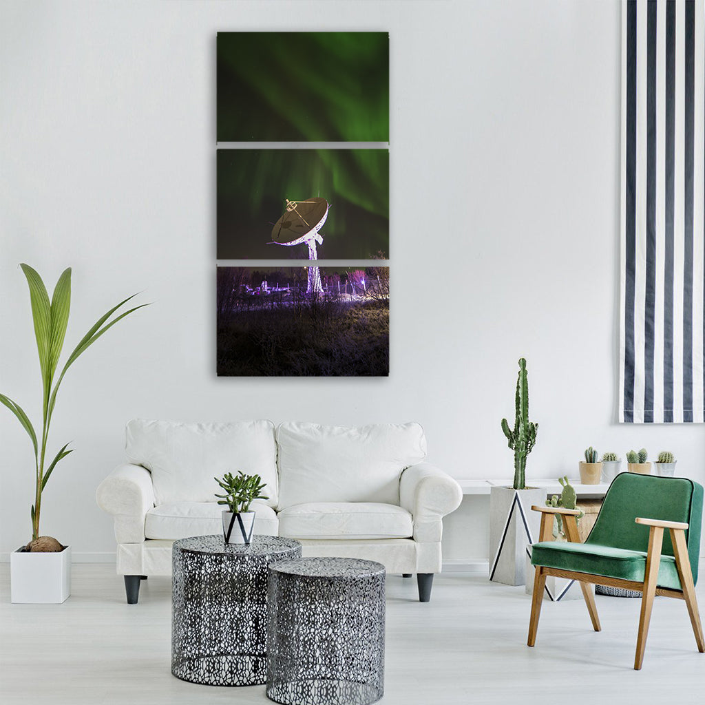 antenna auroraboralis night Vertical Canvas Wall Art