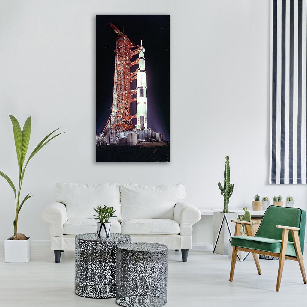 Apollo-17 launch pad pre launch Vertical Canvas Wall Art