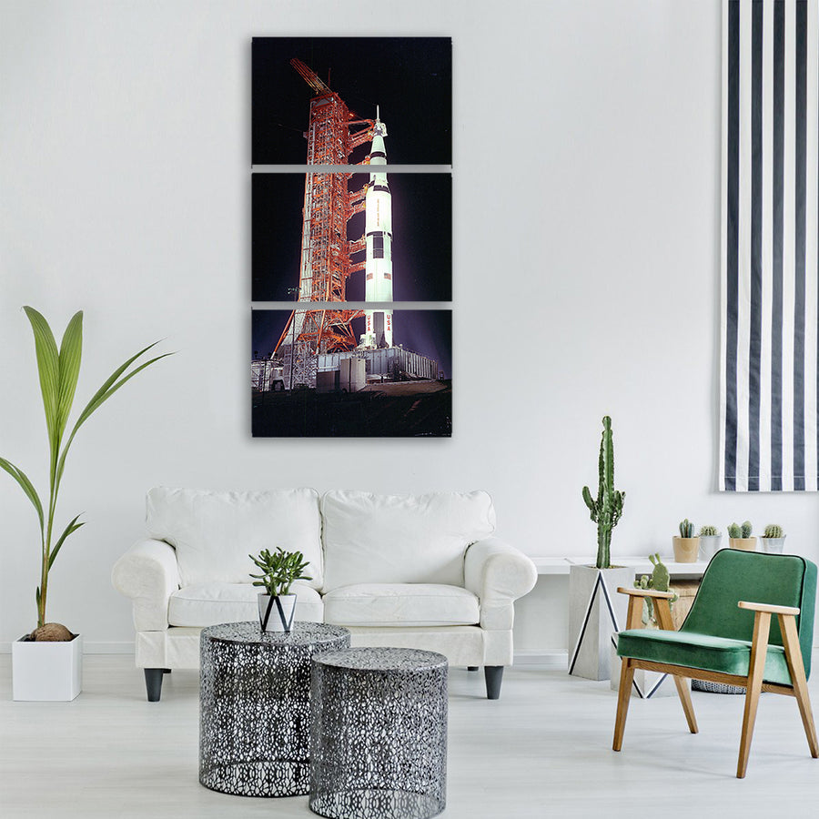 Apollo-17 launch pad pre launch Vertical Canvas Wall Art
