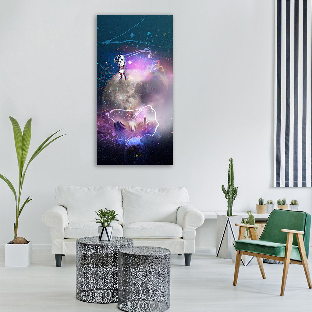 art galaxy crime glow light Vertical Canvas Wall Art
