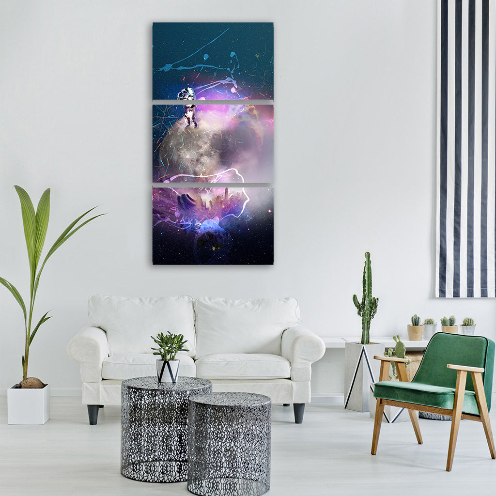 art galaxy crime glow light Vertical Canvas Wall Art