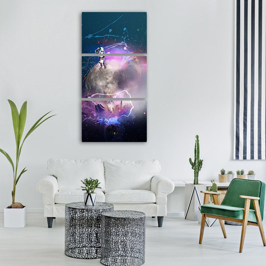 art galaxy crime glow light Vertical Canvas Wall Art