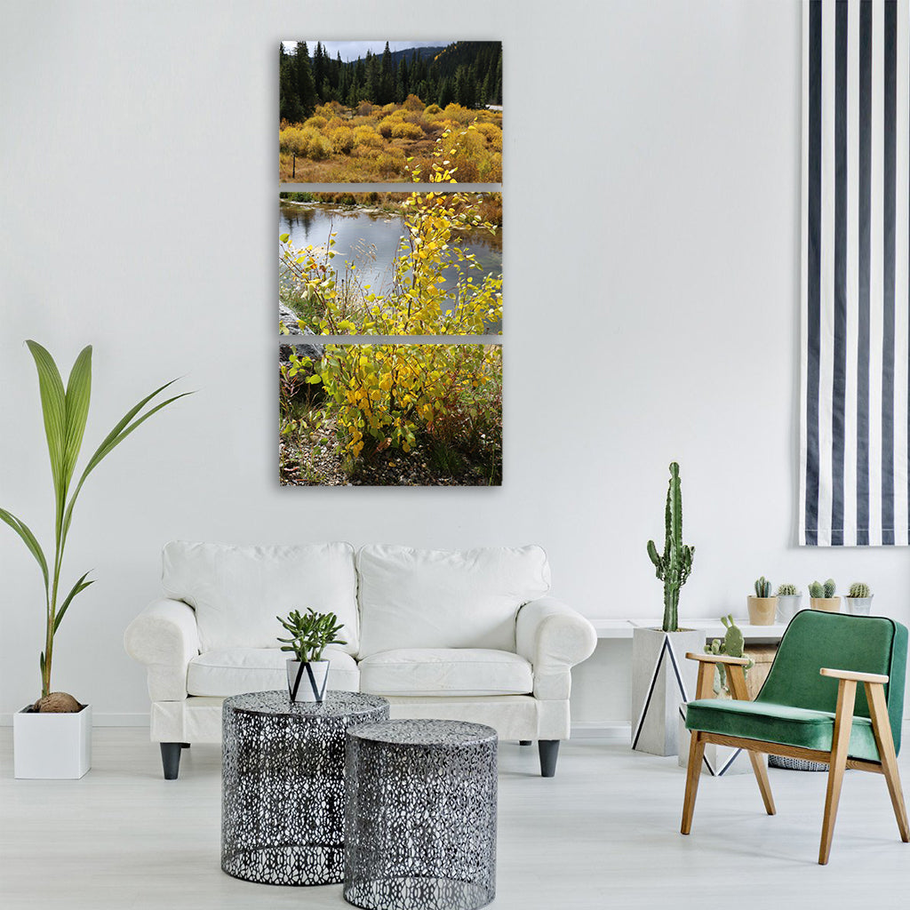autumn fall bush landscapes Vertical Canvas Wall Art
