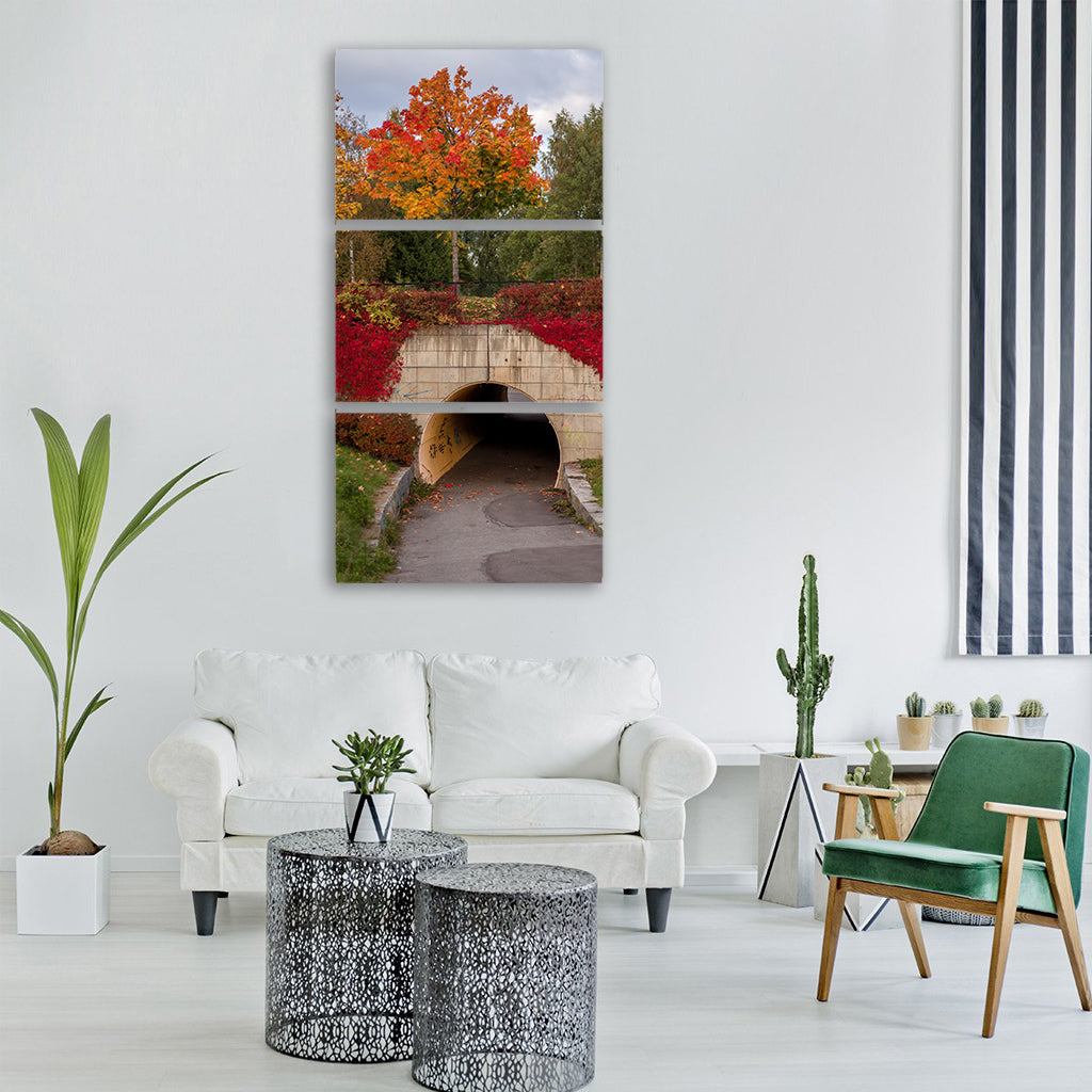 autumn fall nature leaves red Vertical Canvas Wall Art