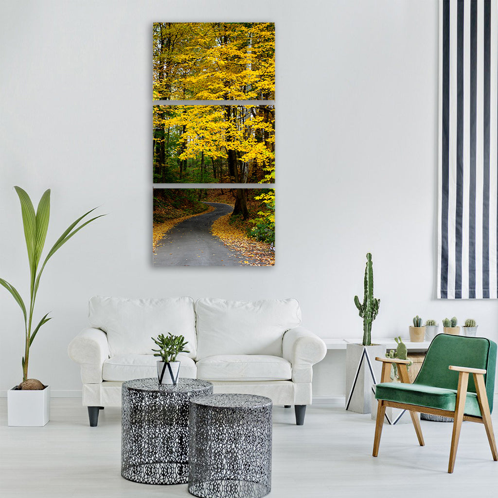 autumn fall trees forest leaves Vertical Canvas Wall Art