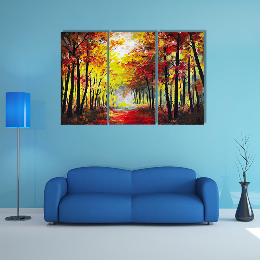 The Autumn Woods Multi Panel Canvas Wall Art