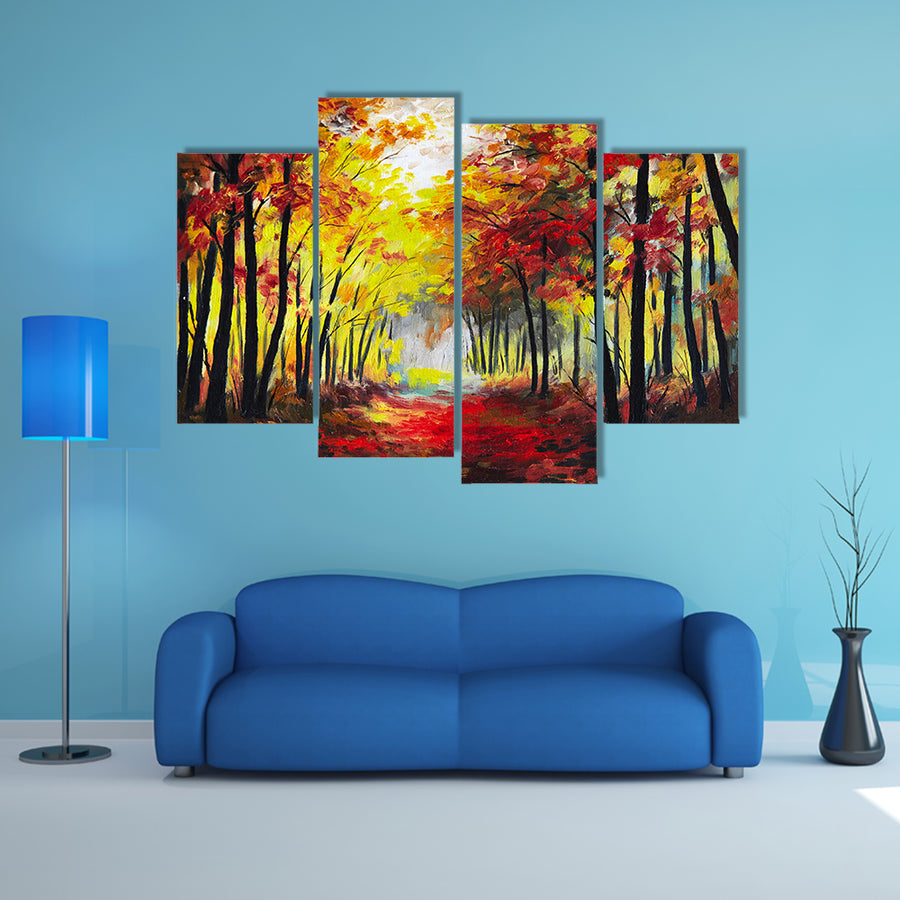 The Autumn Woods Multi Panel Canvas Wall Art