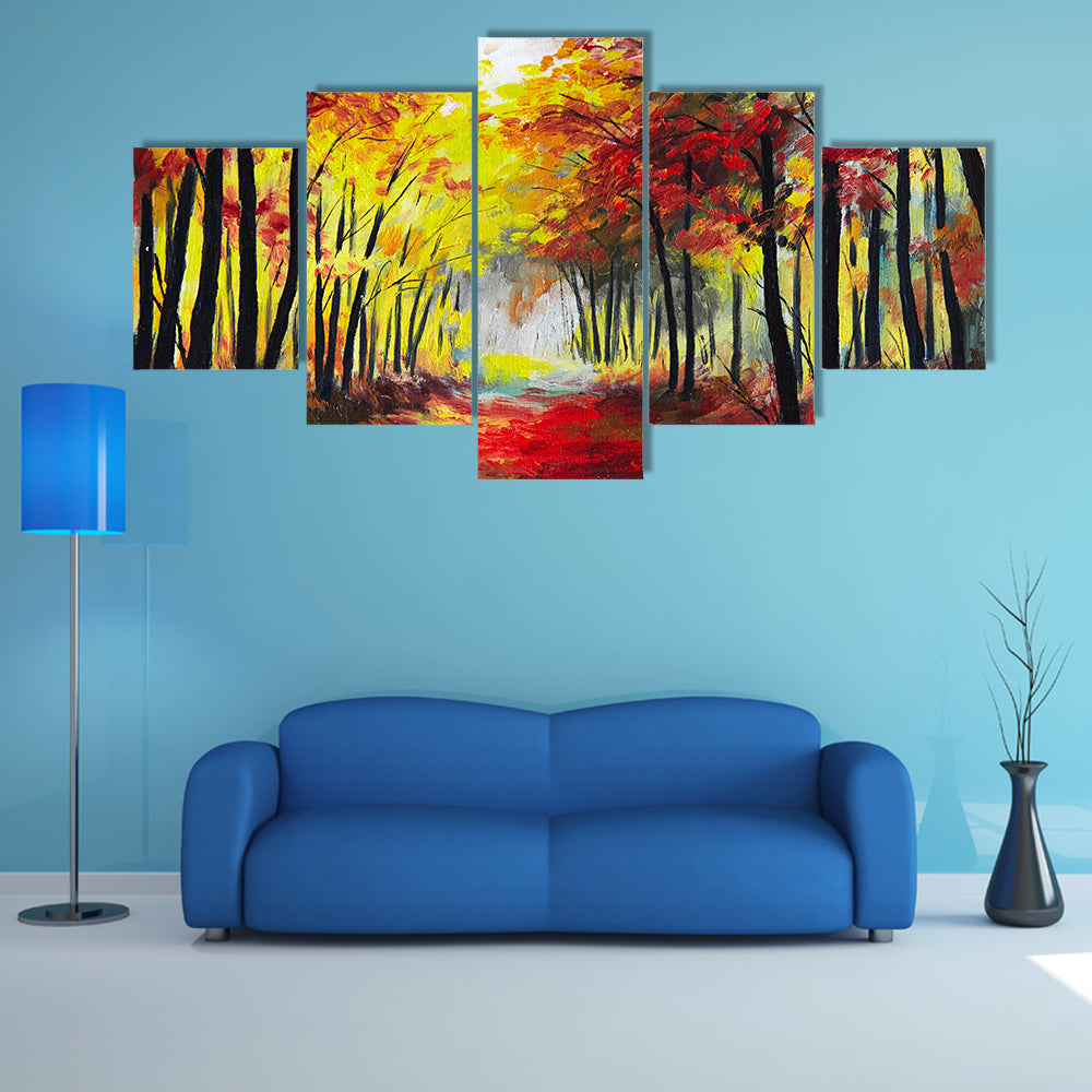 The Autumn Woods Multi Panel Canvas Wall Art