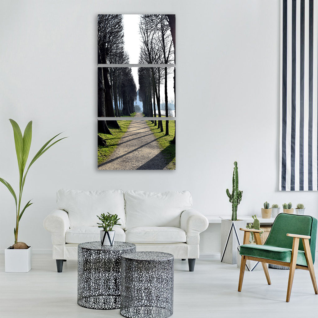 avenue trees away nature landscape Vertical Canvas Wall Art