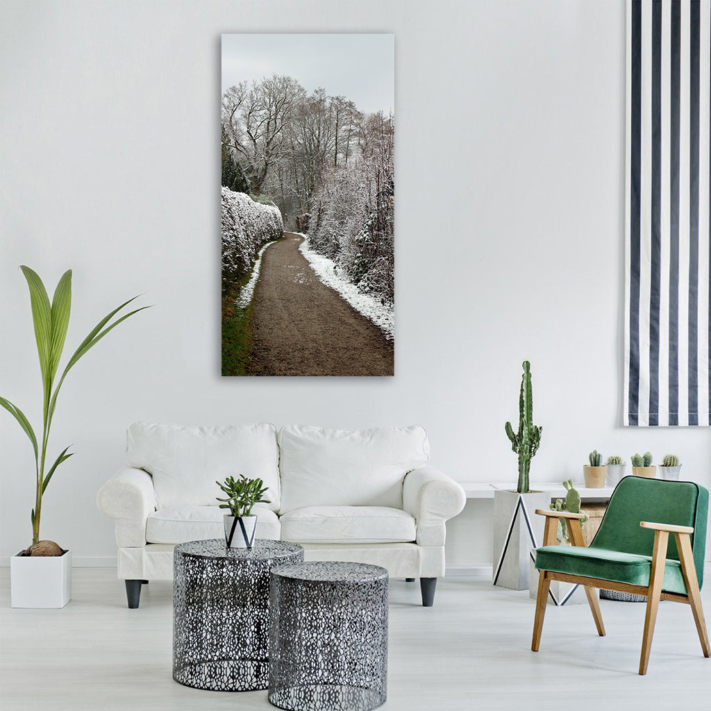 away winter trees winter mood snow Vertical Canvas Wall Art