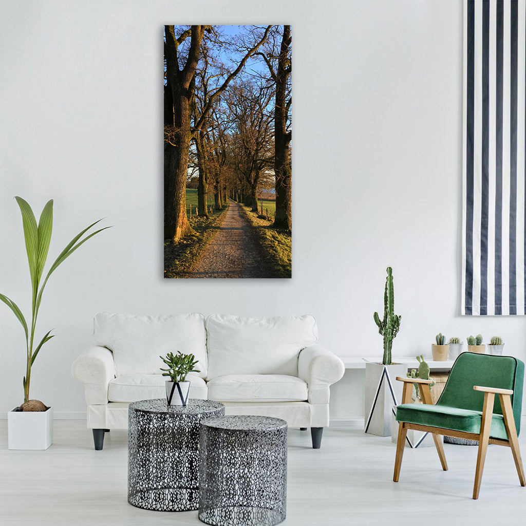 away winter hike Vertical Canvas Wall Art