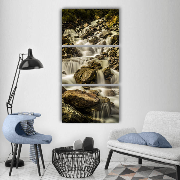 bach waterfall nature landscape Vertical Canvas Wall Art