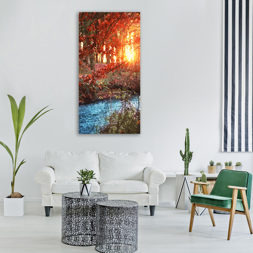 bach forest trees landscape sunset Vertical Canvas Wall Art