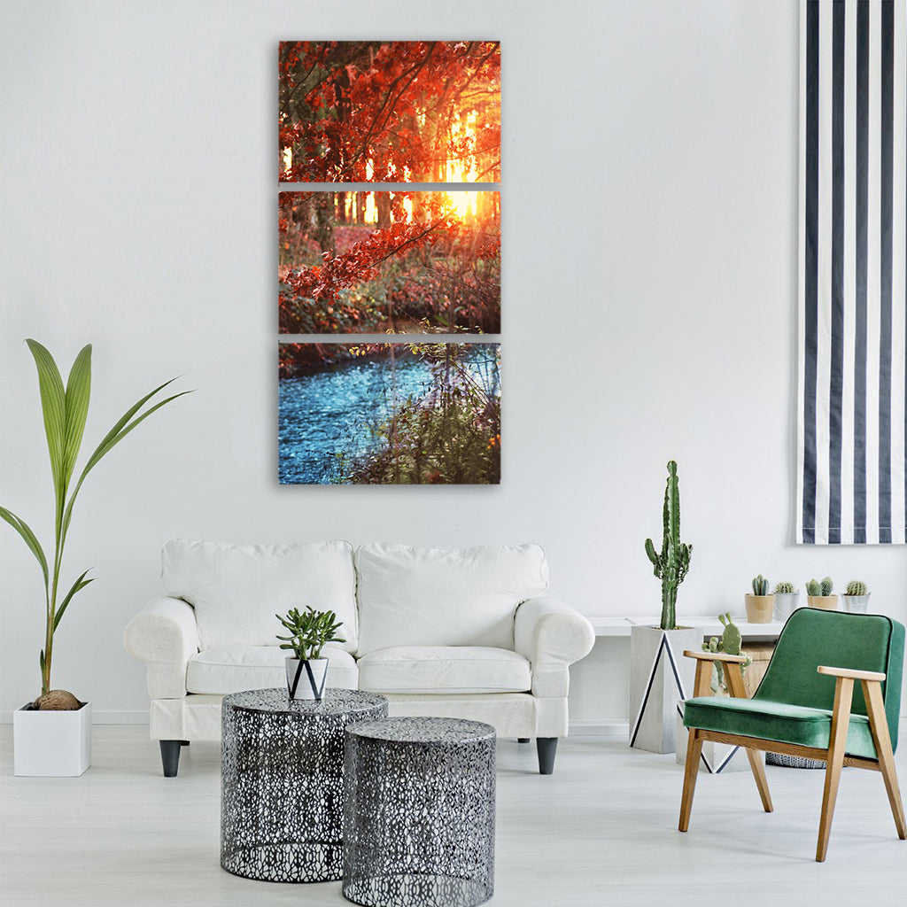 bach forest trees landscape sunset Vertical Canvas Wall Art