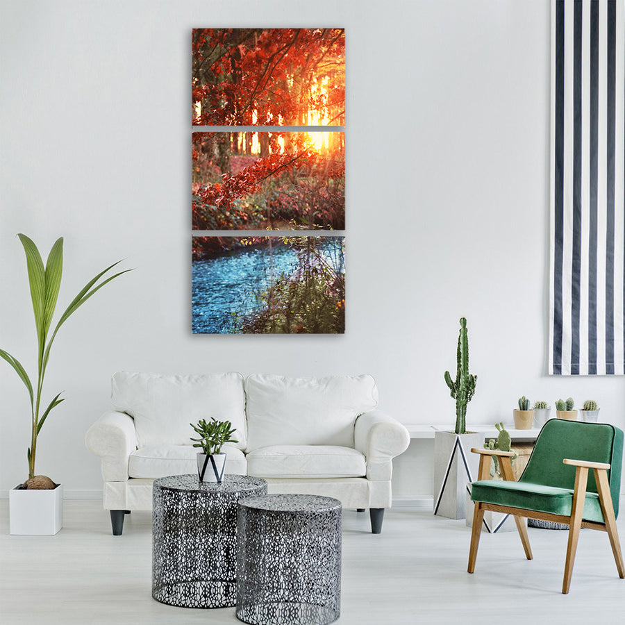 bach forest trees landscape sunset Vertical Canvas Wall Art