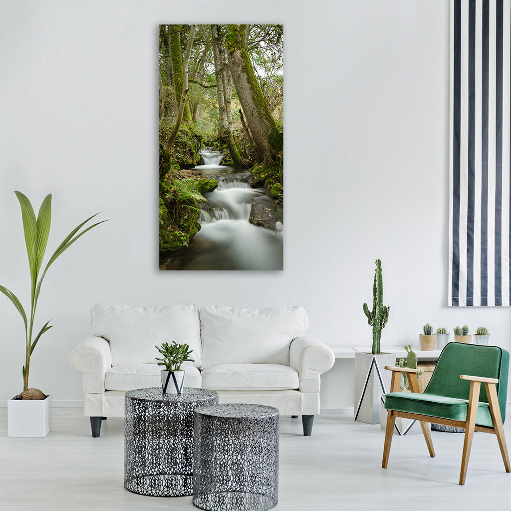 bad urach germany river Vertical Canvas Wall Art
