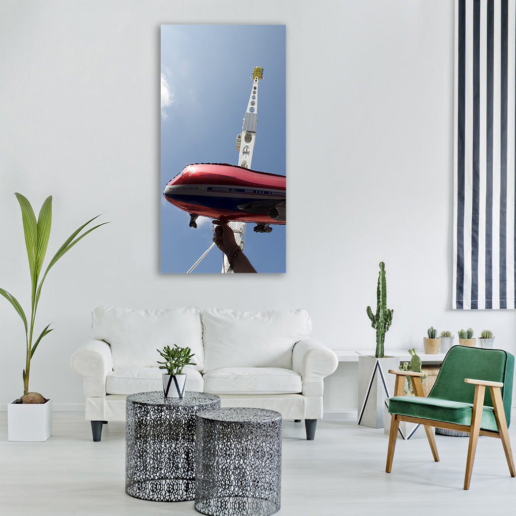 balloon aircraft ride folk festival Vertical Canvas Wall Art